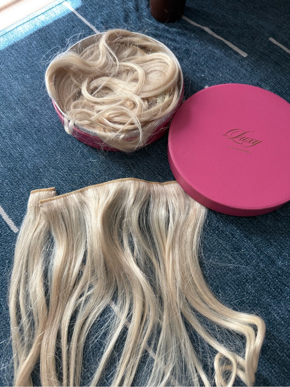 Luxy Hair Blonde Clip-In Hair Extensions – 10 Piece Set with Original Box